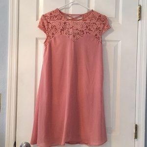 Rosy shift dress